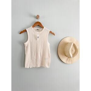Madewell Cream Ribbed Tank Top